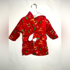 RUDOLPH Robe Infant 0-9 Months Red NWOT Red Nosed Reindeer Bath Infant Hooded